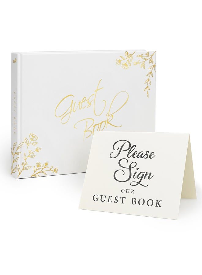 Only Zest Modern Guest Book for Wedding Reception, Baby Shower, Birthday Party – Polaroid Guest Book, Blank Pages for Sign in, Photo Album White - Image 1