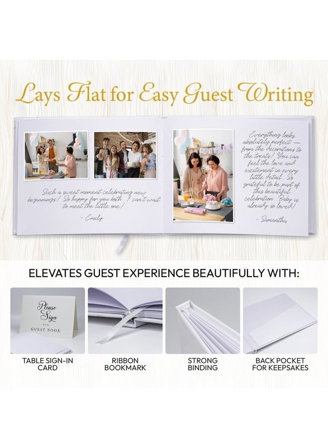 Only Zest Modern Guest Book for Wedding Reception, Baby Shower, Birthday Party – Polaroid Guest Book, Blank Pages for Sign in, Photo Album White - Image 4