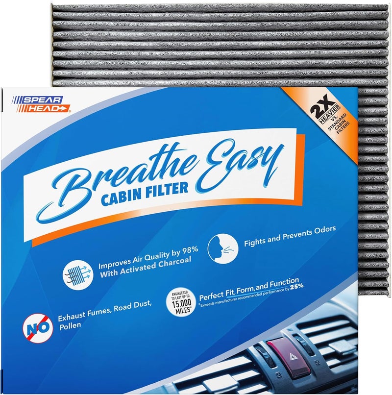 SPEARHEAD Odor Defense Breathe Easy Cabin Filter | Fits 13-18 Altima/16-23 Maxima/15-24 Murano/13-20 Pathfinder/2013 JX35/14-20 QX60 Like OEM | Up to 25% Longer Lasting w/Activated Carbon (BE-776) - Image 1