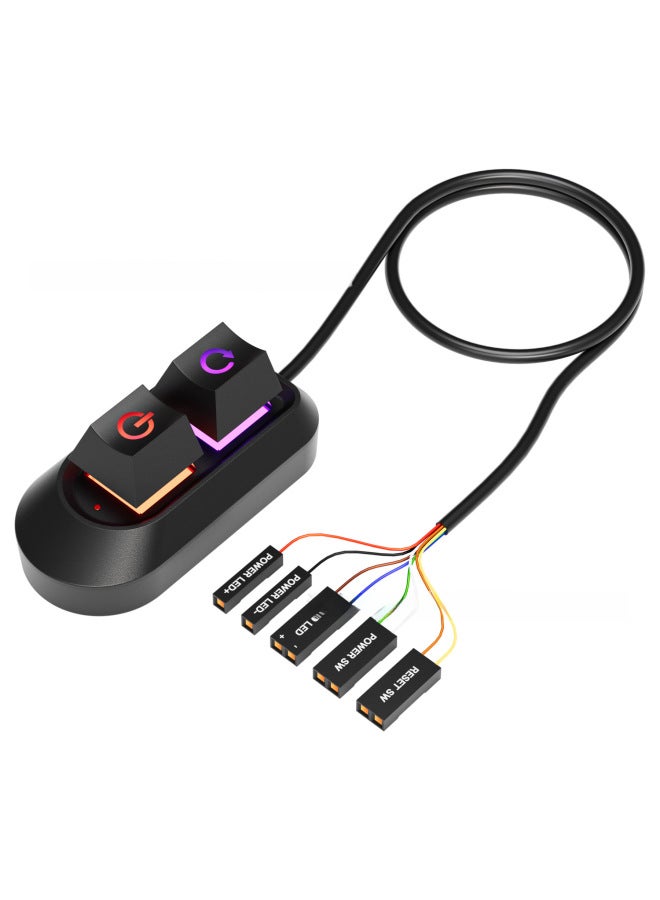 Desktop Computer External Switch Restart Button Internet Cafe Computer Power Extension Extension Cord Start Switch Key-Color:Light Body Rubber Oil Translucent - Image 2