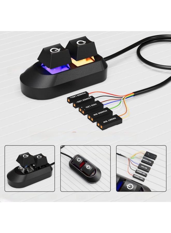 Desktop Computer External Switch Restart Button Internet Cafe Computer Power Extension Extension Cord Start Switch Key-Color:Light Body Rubber Oil Translucent - Image 5