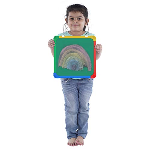 Pragati Systems® Genius Non-Magnetic Double-Sided Whiteboard and Chalkboard for Kids, Home & Kitchen | Compact & Convenient Dual Function Writing Board | Extra Small Size 1x1 Feet (Pack of 1) - Image 3