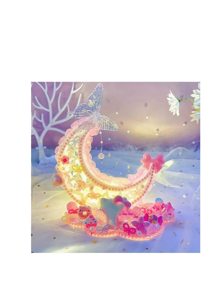 Fun and Creative Handmade Moon Desk Lamp Children's Toy Material Package Gift Set - Image 1