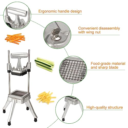 POWLAB Commercial Chopper Vegetable Cutter Fruit Dicer Heavy Duty Stainless Stee Dicer Cutter Onion Chopper Professional Food Dicer for French Fry Tomato Peppers Potato (1/4″ Blade) - Image 4