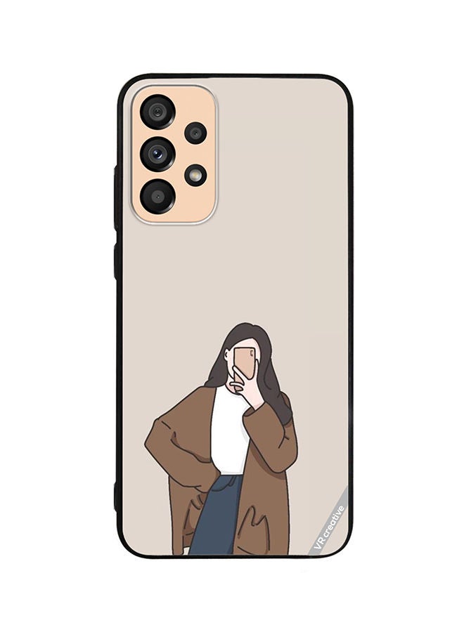 VR CREATIVE Protective Case Cover For Samsung Galaxy A23 Minimilist Girl Design Multicolour - Image 1