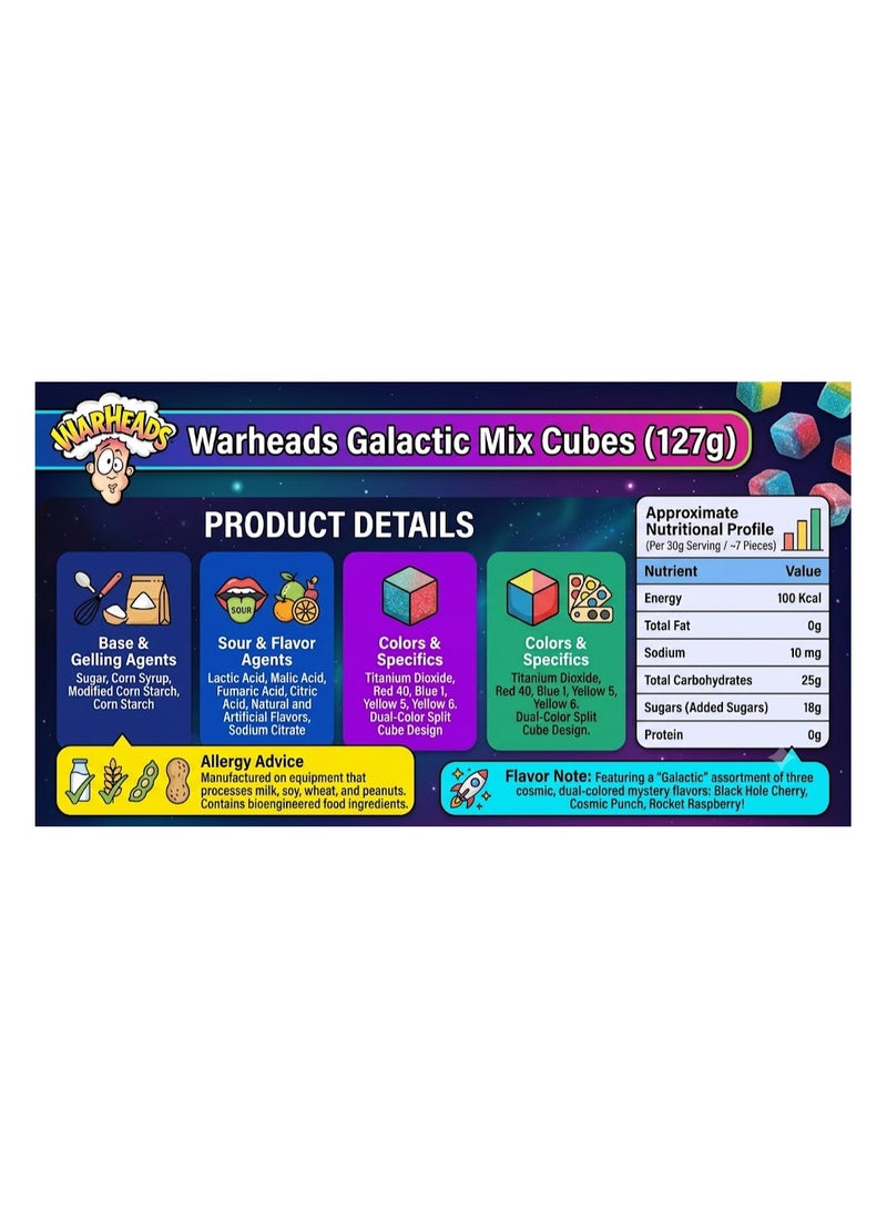 Warheads Galactic Mix Cubes - Image 2