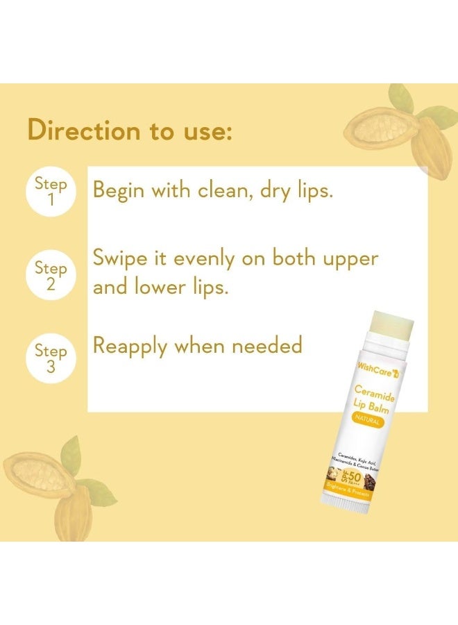 مرطب شفاه سيراميد بعامل حماية من الشمس ٥٠ PA+++ - حمض الكوجيك والنياسيناميد - لتفتيح الشفاه - Image 5