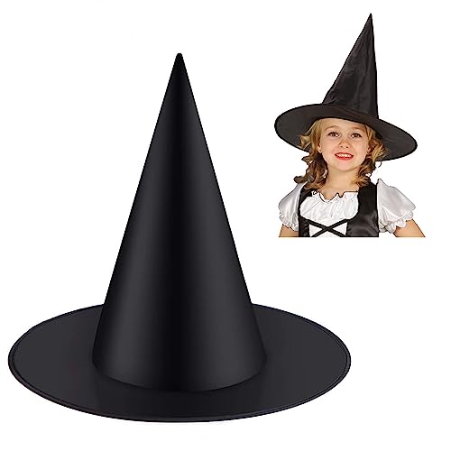 LKQBBSZ Witch Hat Black Witch Hat for Kids Halloween Witch Costume Accessories Yard Decoration and Carnivals Hats - Image 1
