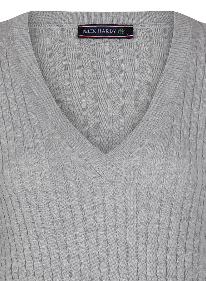 فيليكس هاردي V-Neck Cable Knit Pullover