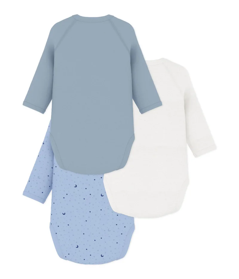 بيتي باتو Pack Of Long-Sleeved Printed Cotton Wrapover Bodies For Babies