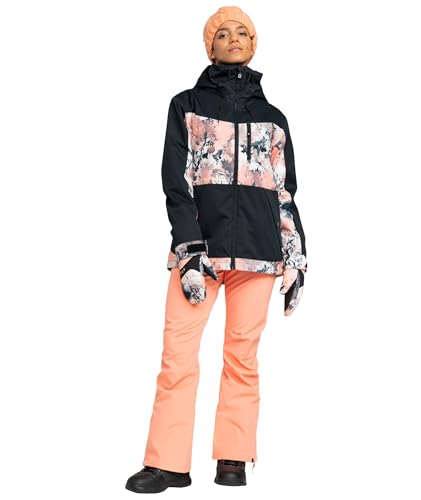 Roxy Women's Presence Parka Jacket – 15K Waterproof, Insulated Ski Jacket, PFAS-Free, Hydrosmart Technology, Peach Pink Dreamy Picture, Medium - Image 4