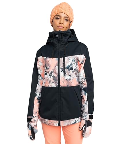 Roxy Women's Presence Parka Jacket – 15K Waterproof, Insulated Ski Jacket, PFAS-Free, Hydrosmart Technology, Peach Pink Dreamy Picture, Medium - Image 1