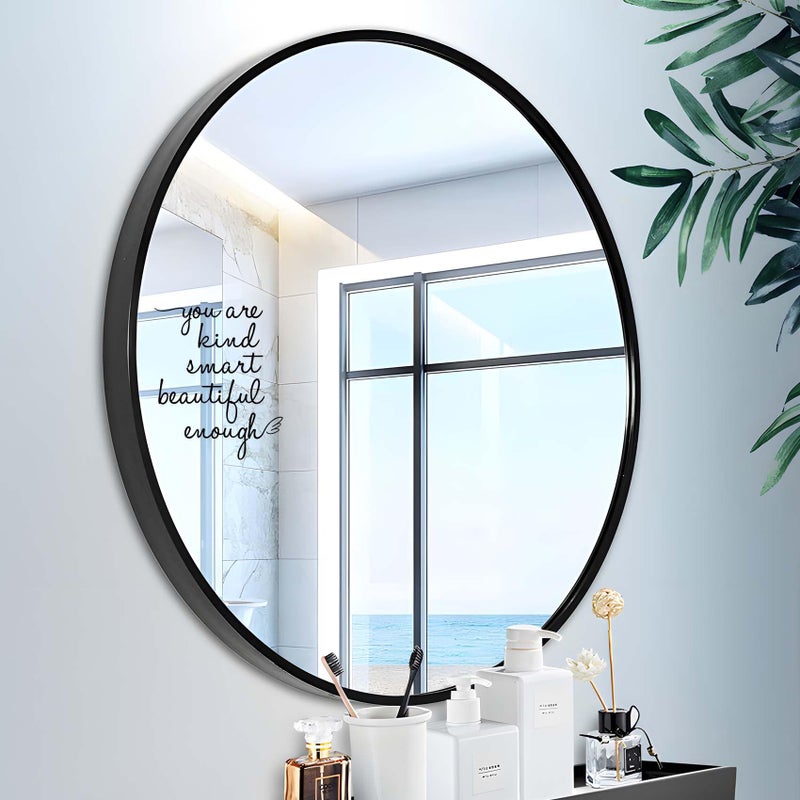 JINGIHE Affirmation Stickers You are Kind Smart Beautiful Enough, Mirror Wall Decor for Bathroom, Vinyl Peel and Stick Wall Decals for Home Decor Living Room Bedroom Girl Home Decoration (Black) - Image 5