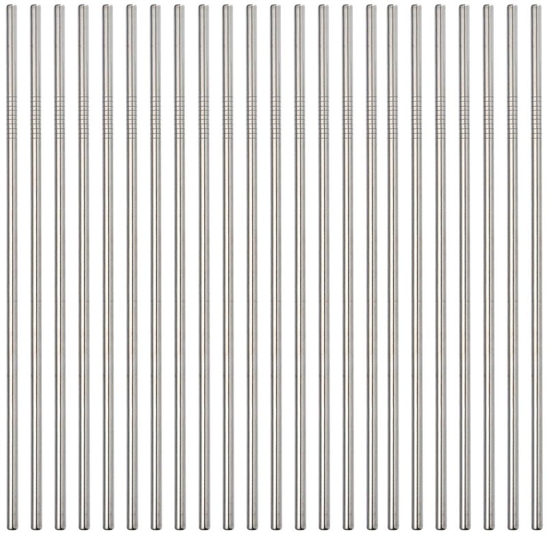 Sunwinc Sunwinc Reusable Metal Straws 100 Pieces105 Stainless Steel Straws All Straight Straws for 20oz 30oz Tumbler Yeti Cup Drinking Metal Straws Bulk For Wholesale100pcs All Straight 105 Silver 