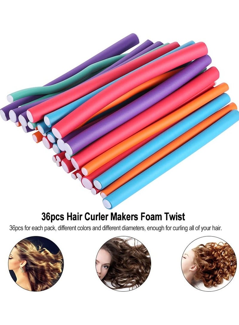 BLOOMING TIME 36-Piece Foam Twist Hair Curling Rollers - Image 4