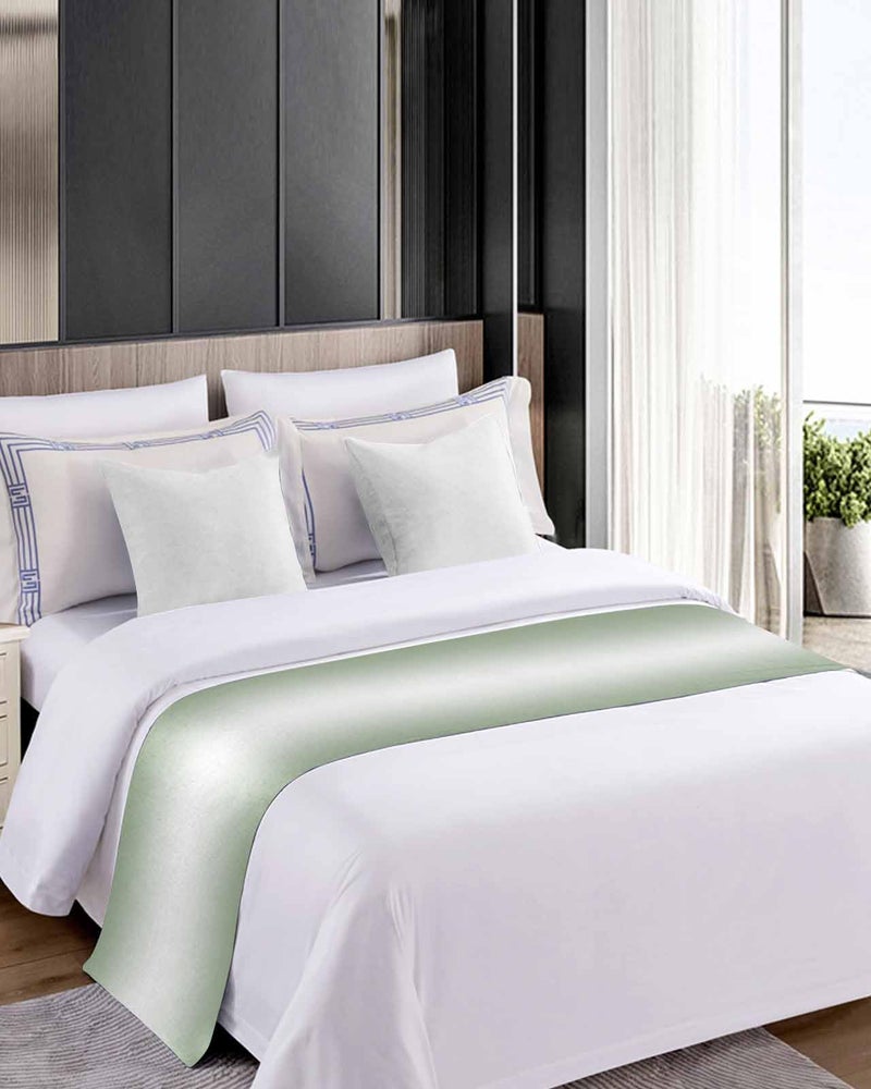 Sage Green Ombre Bed Runner For King Bed 94x20 Inches Decorative Foot Of Bed Throw - Image 5