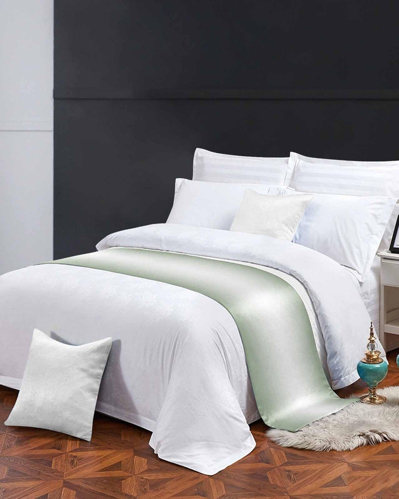 Sage Green Ombre Bed Runner For King Bed 94x20 Inches Decorative Foot Of Bed Throw - Image 4