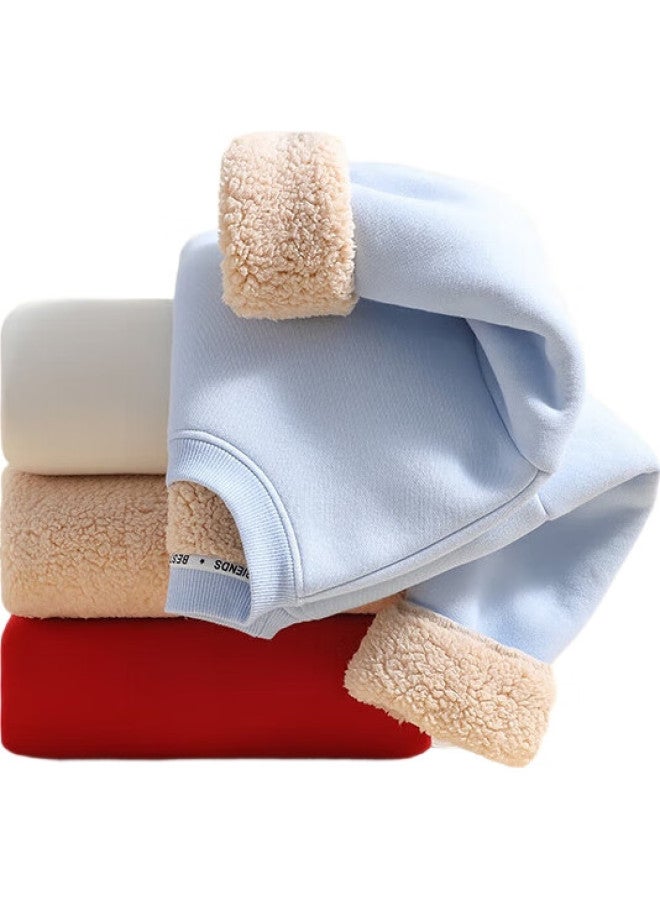 Classic Teddy Children'S Fleece-Lined Sweatshirt, Boys And Girls Thick Warm Top, Versatile Winter Wear, Off-White, Size 100 - Image 3