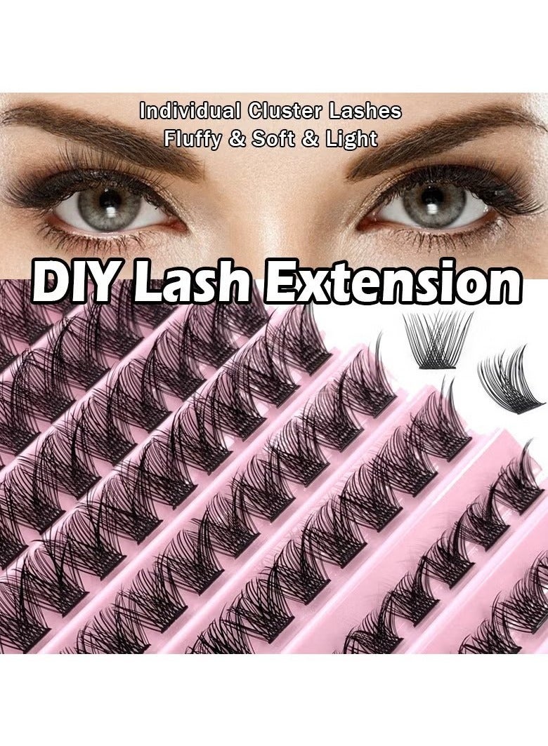 Generic False Lashes Individual Packs 120 Tufted Lashes DIY Lash Extensions Natural Look Reusable Eyelash Glue Bonding Black Lashes Cluster Lashes 3D Effect Individual False Eyelashes  - Image 2