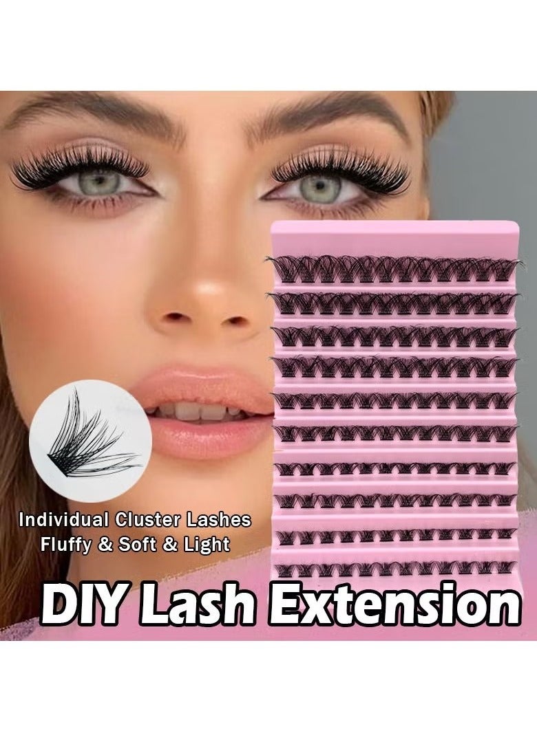 Generic False Lashes Individual Packs 120 Tufted Lashes DIY Lash Extensions Natural Look Reusable Eyelash Glue Bonding Black Lashes Cluster Lashes 3D Effect Individual False Eyelashes  - Image 5