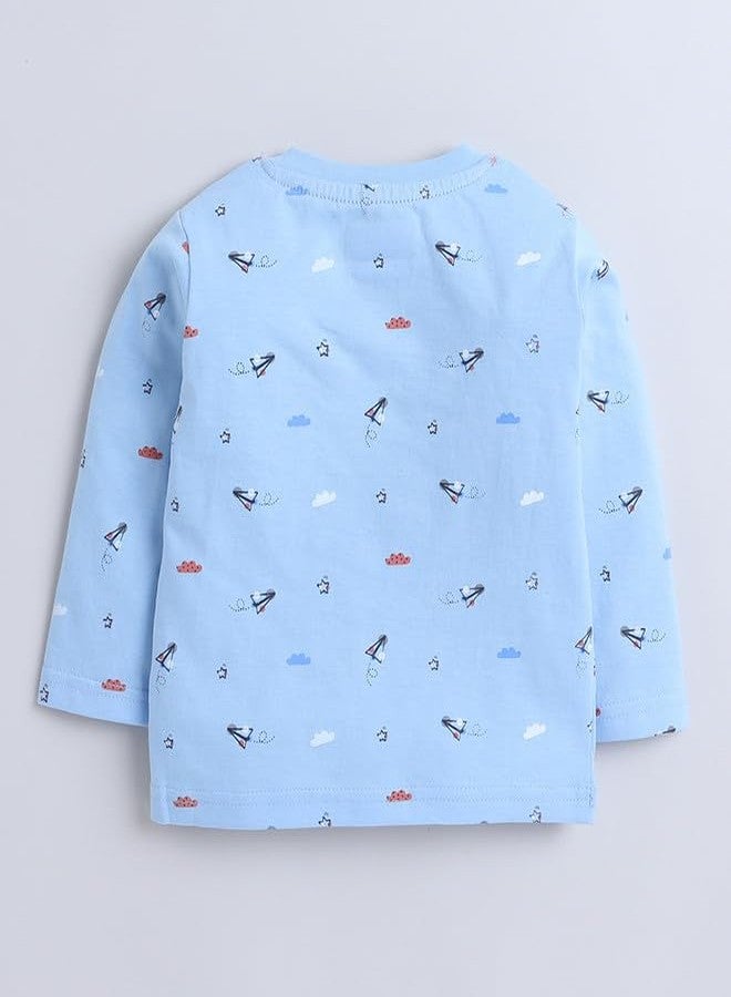 BUMZEE Dusty Blue Baby Boys Full Sleeves Jabla & Pyjama Set Age - 6-9 Months (Peb9557D-dbl) - Image 3