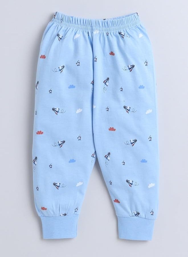 BUMZEE Dusty Blue Baby Boys Full Sleeves Jabla & Pyjama Set Age - 6-9 Months (Peb9557D-dbl) - Image 4