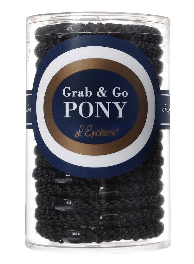 L. Erickson Grab & Go Pony Hair Ties - Black - 15 Pack Grab and Go Ponytail Holders - Black Hair Ties No Damage - Hair Bands Hair Accessories for Women - Image 1