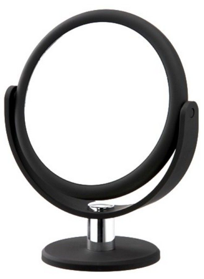 Danielle Portable Twosided Vanity Makeup Mirror With 12X Magnification Midnight Matte Black - Image 1