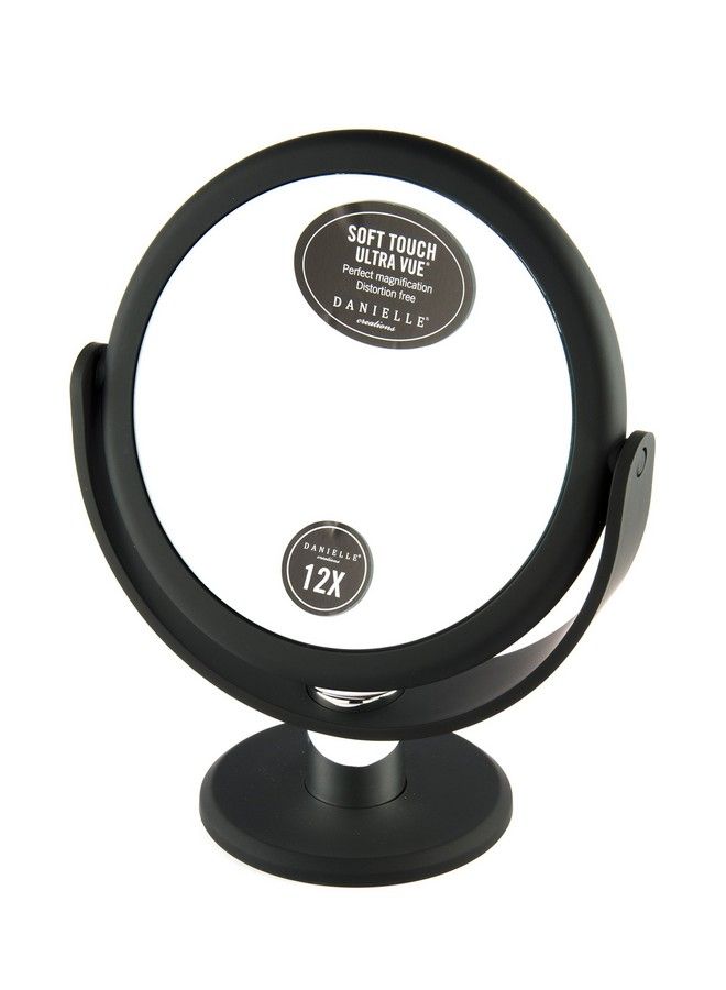 Danielle Portable Twosided Vanity Makeup Mirror With 12X Magnification Midnight Matte Black - Image 3