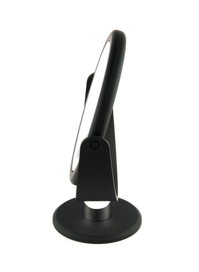 Danielle Portable Twosided Vanity Makeup Mirror With 12X Magnification Midnight Matte Black - Image 4