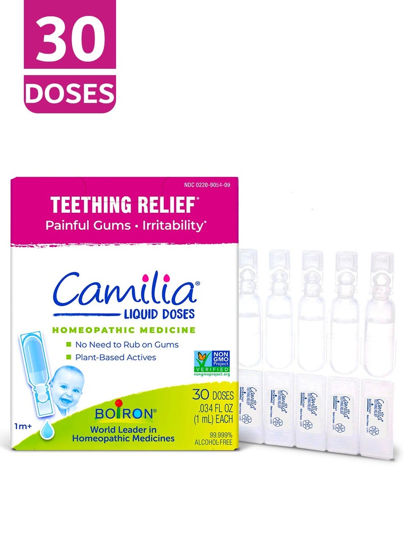 Boiron Camilia, Teething Relief, 1 Month+, 30 Doses, 0.034 fl oz (1 ml) - Image 1