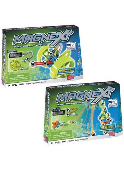 مجموعة قطع غيار أساسية خاصة من Mega Bloks Magnext، 20 قطعة