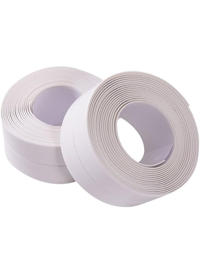 Cool Baby 2pcs Tub and Wall Caulk Strip,Kitchen Caulk Tape,Corner Joints Moisture-proof and Mildew-proof Protection Stickers Anti-collision Strips(3.8 cm X 3.2 Meters) / PC,White  - Image 2