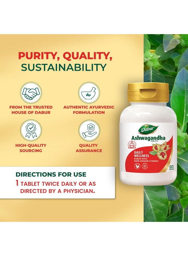 Dabur Ashwagandha Tablets - 60 tabs | General Wellness Tablets | Stress Relief | Rich in Antioxidants | Immunity Booster | Rich in Antioxidants | Rejuvenates Body - Image 5