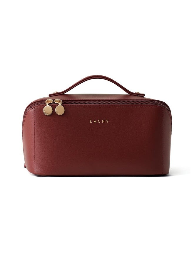 EACHY Travel Makeup Bag,Large Capacity Cosmetic Bags for Women,Portable Pouch Open Flat Toiletry Bag Make up Organizer with Divider and Handle - Image 5