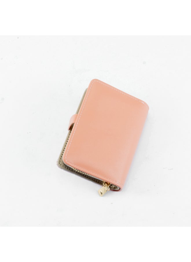Generic Snake Head Leather Flip Wallet & Card Holder with Multiple  Pockets and Zipped Pocket Pink  - Image 2