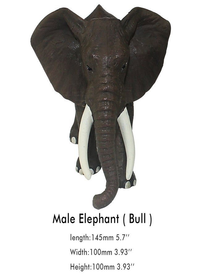FUNSHOWCASE African Jungle Animals Toy Elephants Figure Realistic Plastic Figurine Playset Lot 3-Piece - Image 3