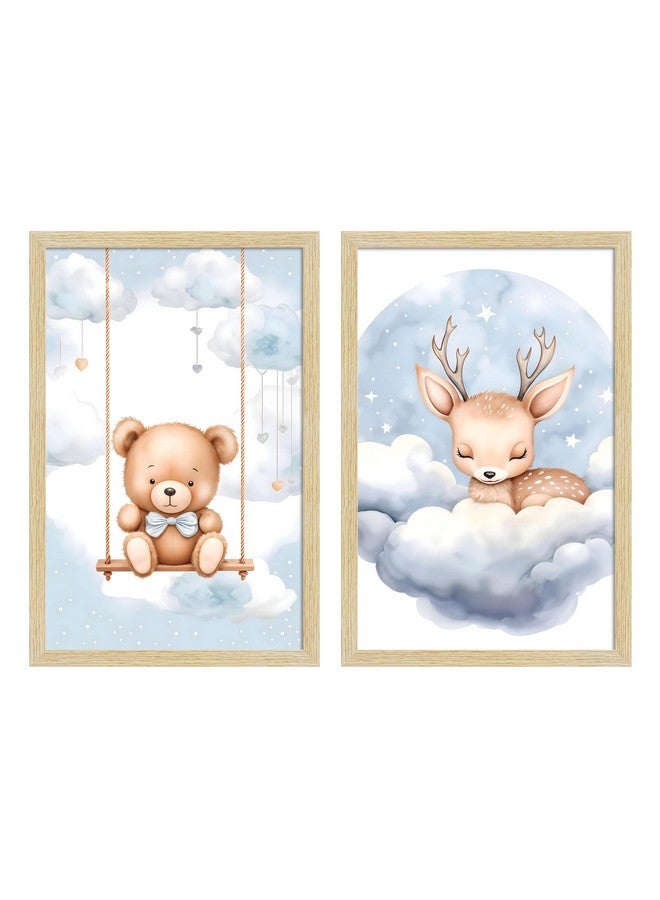 ArtX Wall Paintings For Kids Room, Wall Frame, Decoration Items, 12x18 inch (A3+) Size, Multicolor, Synthetic Wood, Set Of 2 - Image 1