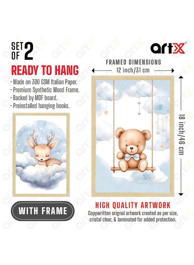 ArtX Wall Paintings For Kids Room, Wall Frame, Decoration Items, 12x18 inch (A3+) Size, Multicolor, Synthetic Wood, Set Of 2 - Image 3