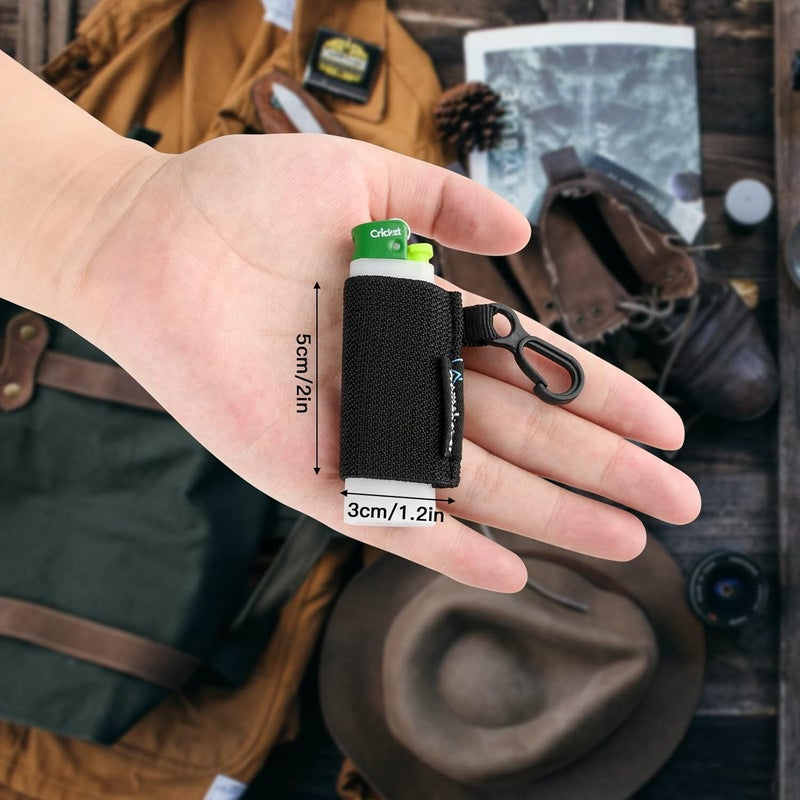 Homakover Pack of 5 Elastic Lighter Holder Keychain with Clip - Image 2