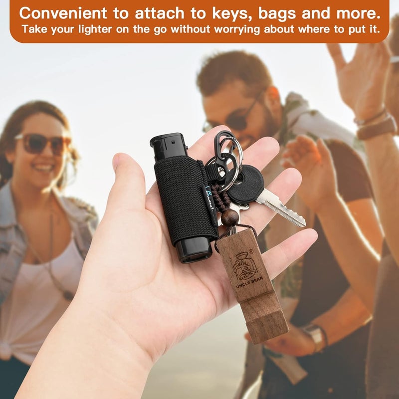 Homakover Pack of 5 Elastic Lighter Holder Keychain with Clip - Image 3