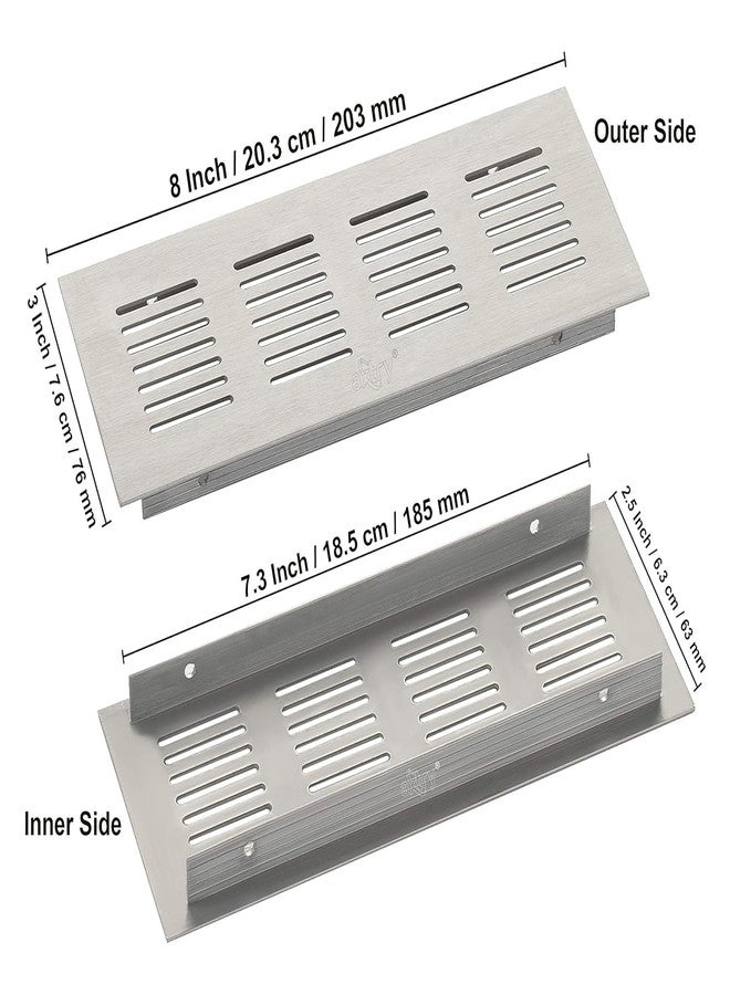 Nixnine Aluminium Kitchen Ventilation Jali/Ventilator Grill & Air Ventilation Jali, Kitchen Jali for Home, Kichen, Office, Finish- Silver Size - 3x8 Inch Pack of 3 - Image 3