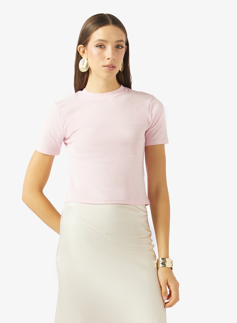 TOPSHOP Knitted Crop T-shirt - Image 1