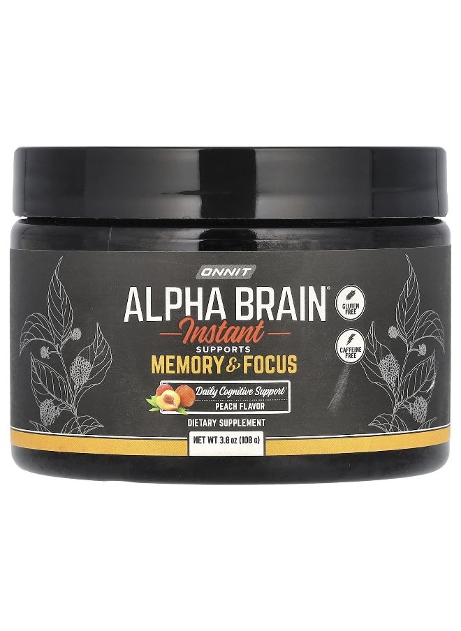 Onnit - Onnit, Alpha Brain Instant, Caffeine Free, Peach , 3.8 oz (108 g) - Image 1