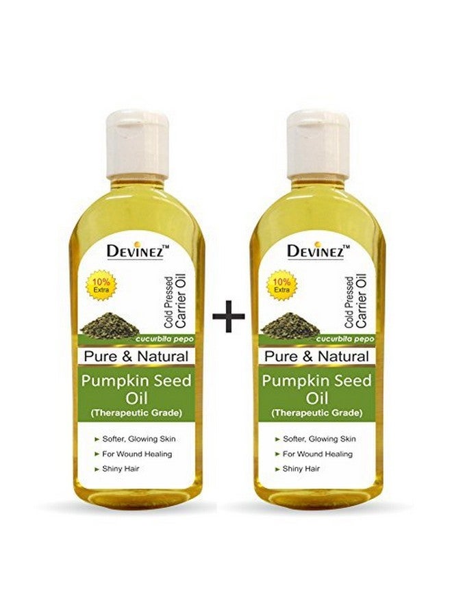 ديفينيز زيت بذور اليقطين البارد 110 مل × 2 (عبوة من 2) - زيت طبيعي نقي 100%، غير مخفف، للعناية بالرموش والحواجب والشعر والبشرة، درجة علاجية (زيت الكادو) - Image 1