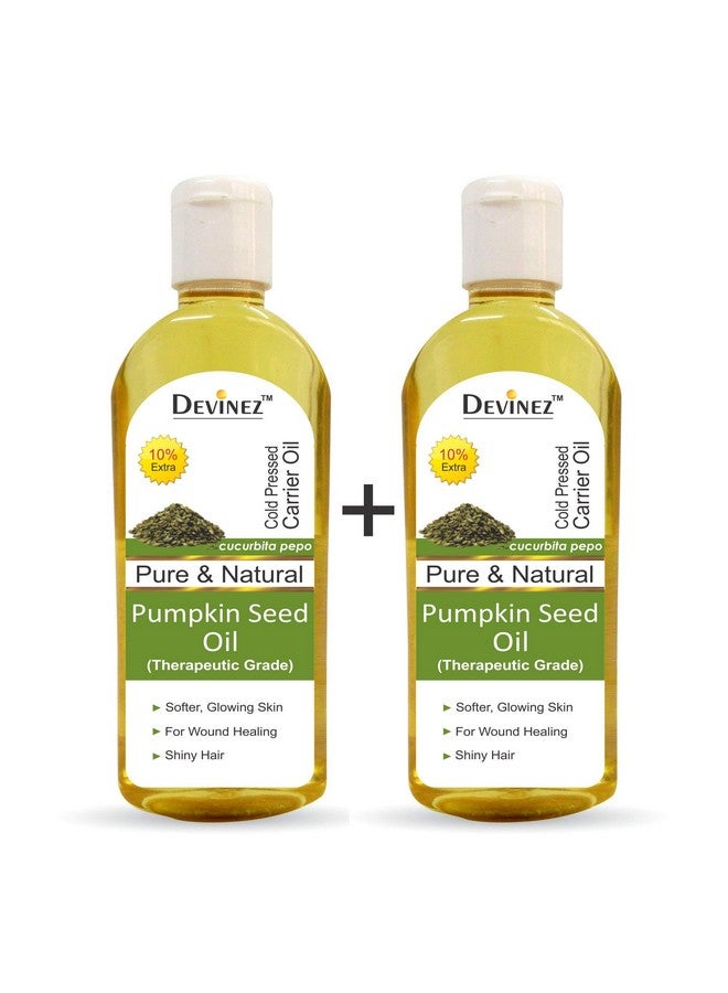 ديفينيز زيت بذور اليقطين البارد 110 مل × 2 (عبوة من 2) - زيت طبيعي نقي 100%، غير مخفف، للعناية بالرموش والحواجب والشعر والبشرة، درجة علاجية (زيت الكادو) - Image 2