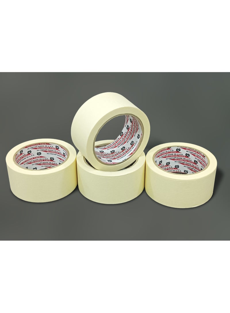 أوليمبيا أشرطة لاصقة من ورق الكريب مقاس 2 بوصة (48 مم) × 30 ياردة (27.43 مترًا) - درجة رسامين ممتازة للمنزل والمكتب ووضع العلامات والتعبئة. عبوة من 4 قطع - Image 1