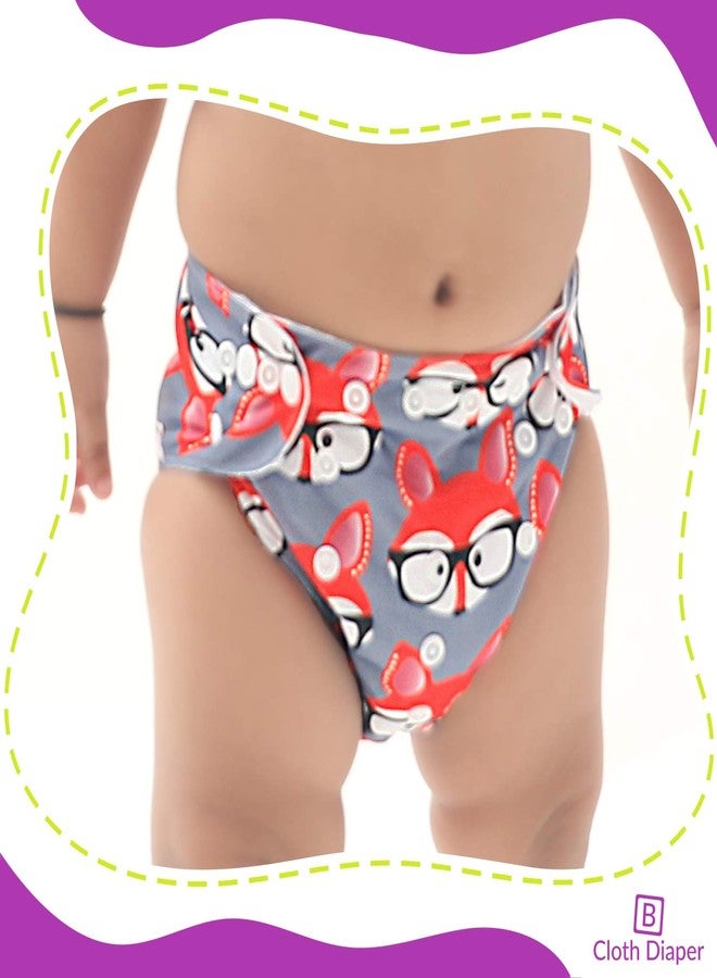 Bembika Washable Reusable Polyester Cloth Diapers for Babies (Grey Fox) - Image 2