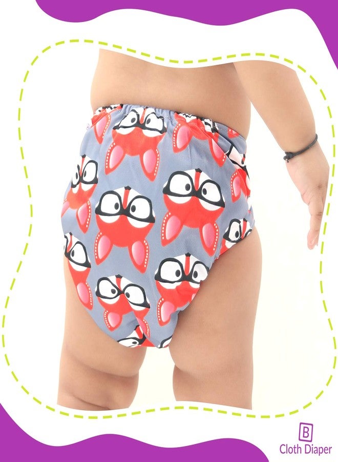 Bembika Washable Reusable Polyester Cloth Diapers for Babies (Grey Fox) - Image 3
