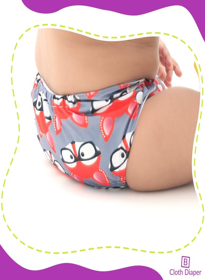 Bembika Washable Reusable Polyester Cloth Diapers for Babies (Grey Fox) - Image 4